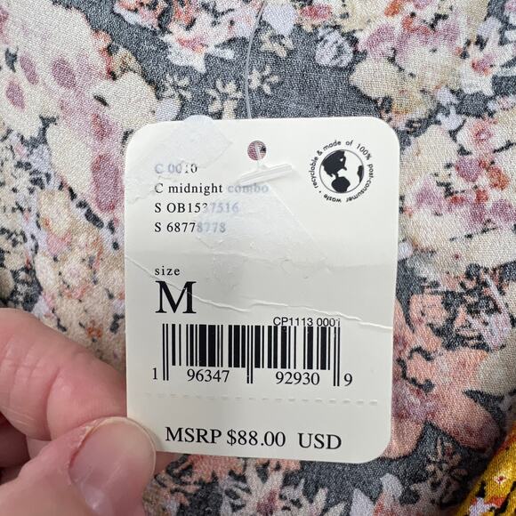 New Free People Orange Gold Floral Viscose Lace‎ Bodysuite Med - Picture 4 of 7